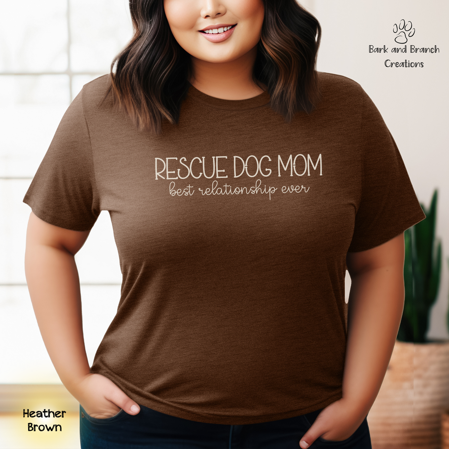 Rescue Dog Mom Best Relationship Ever Soft T-Shirt | Mother’s Day Gift | Dog Lover | Support Rescue Efforts