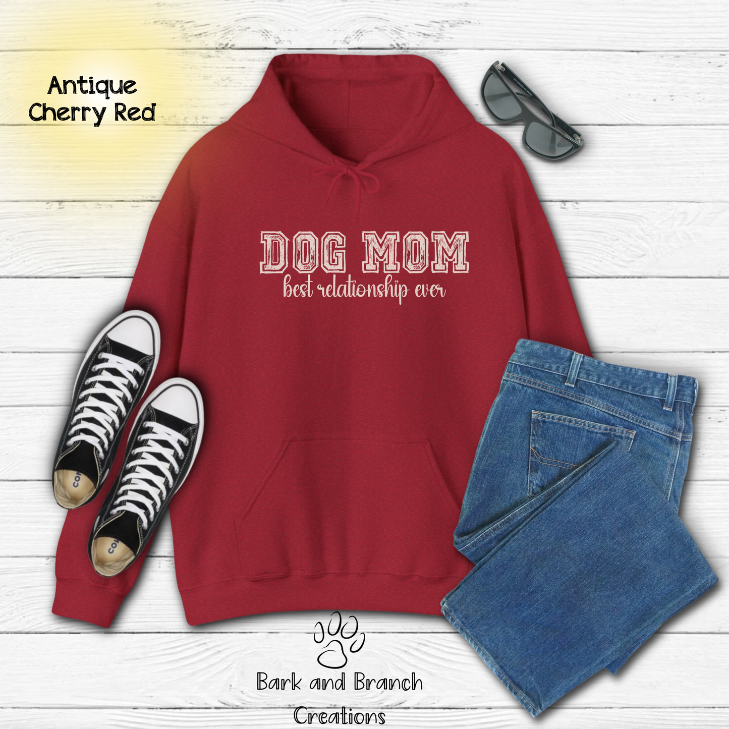 Dog Mom Best Relationship Ever Hooded Sweatshirt | Mother’s Day Gift | Dog Lover Hoodie | Support Rescue Efforts