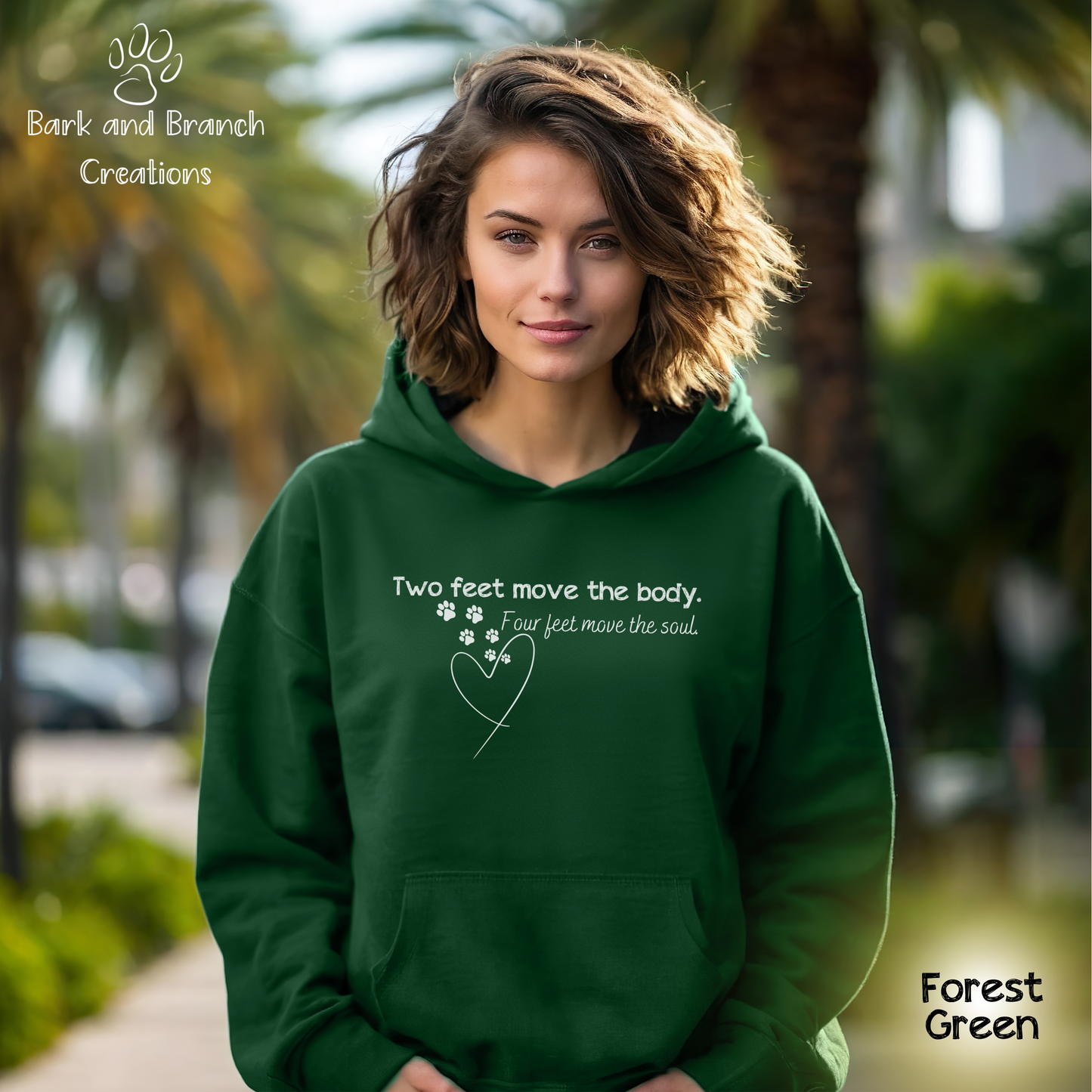 Two Feet Move the Body | Four Feet Move the Soul | Soft Hoodie | Dog Lover | Dog Mom | Dog Dad | Gift | Support Rescue Efforts