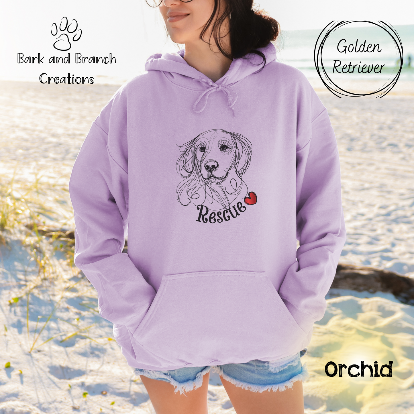 Rescue Dog Line Sketch Hooded Sweatshirt | Many Breed Choices | Perfect Soft Hoodie | Gift for Dog Lovers | Adopt Don’t Shop | Support Rescue Efforts