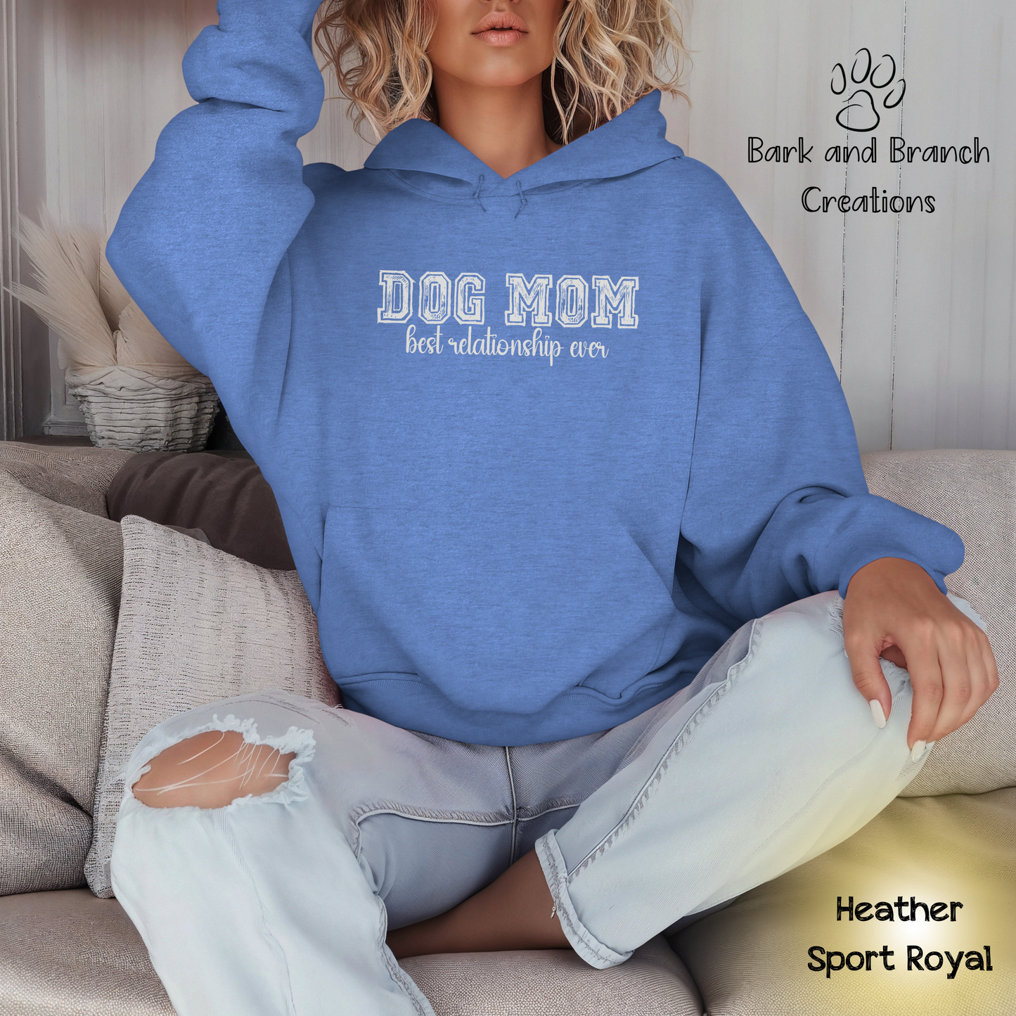 Dog Mom Best Relationship Ever Hooded Sweatshirt | Mother’s Day Gift | Dog Lover Hoodie | Support Rescue Efforts