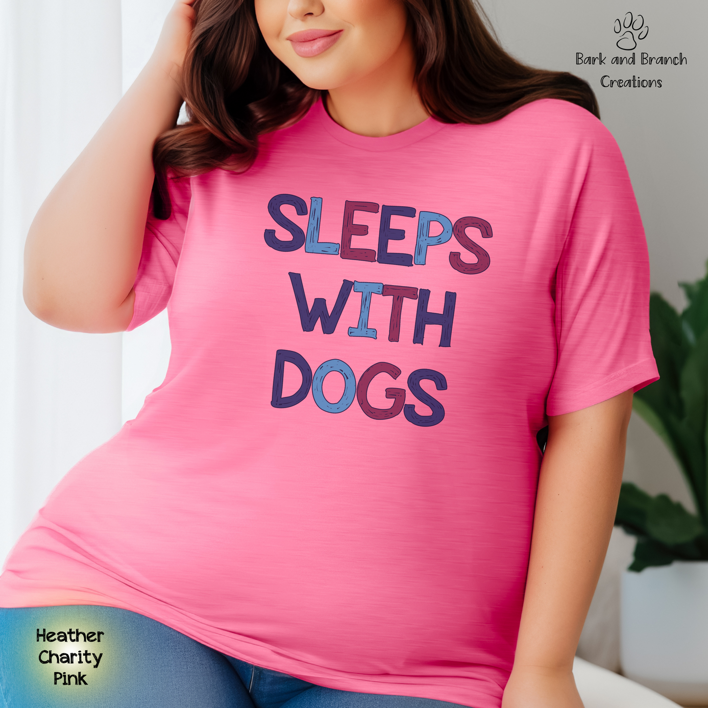 Sleeps With Dogs Soft T-Shirt | Funny Dog Mom Tee | Dog Dad Shirt | Dog Lover Gift | Support Rescue Efforts