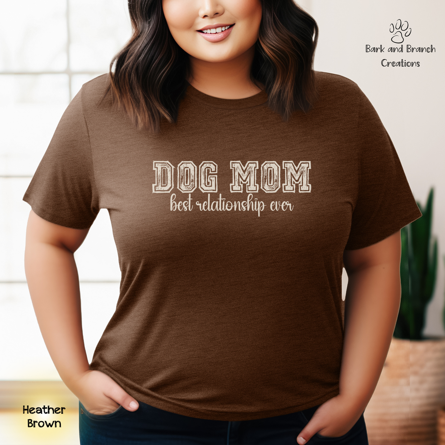 Dog Mom Best Relationship Ever Soft T-Shirt | Mother’s Day Gift | Dog Lover | Support Rescue Efforts