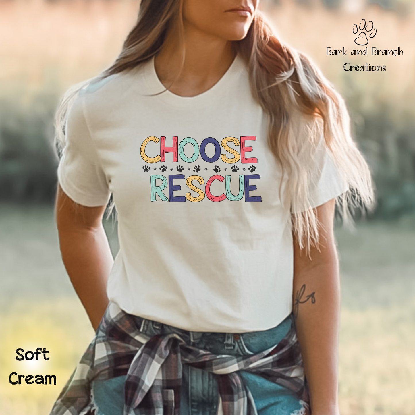 Choose Rescue Unisex Short Sleeve Tee | Support Animal Rescue | Dog Mom Dad Gift | Cat Lover T-Shirt | Make a Difference!