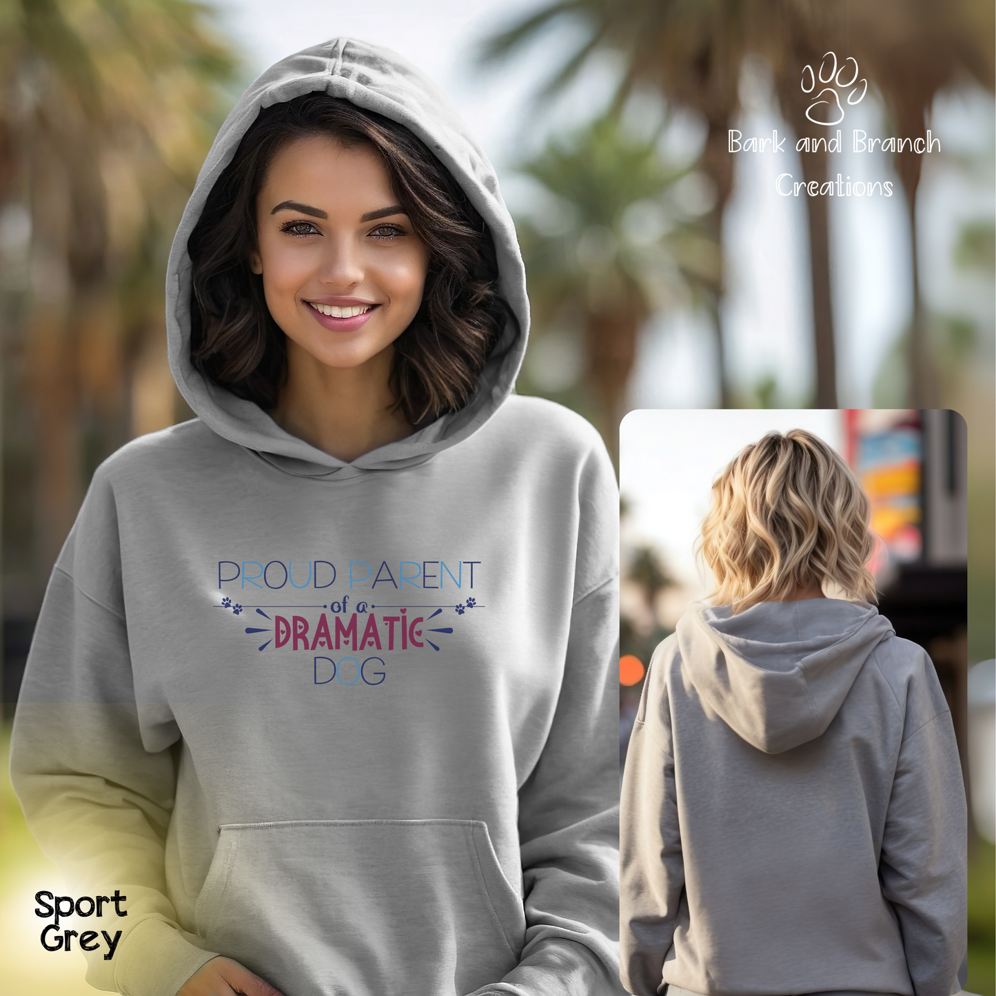 Proud Parent of a Dramatic Dog Hooded Sweatshirt Hoodie | Funny Dog Mom or Dad Gift | Pet Lover Apparel | Cozy Hoodie for Dog Parents