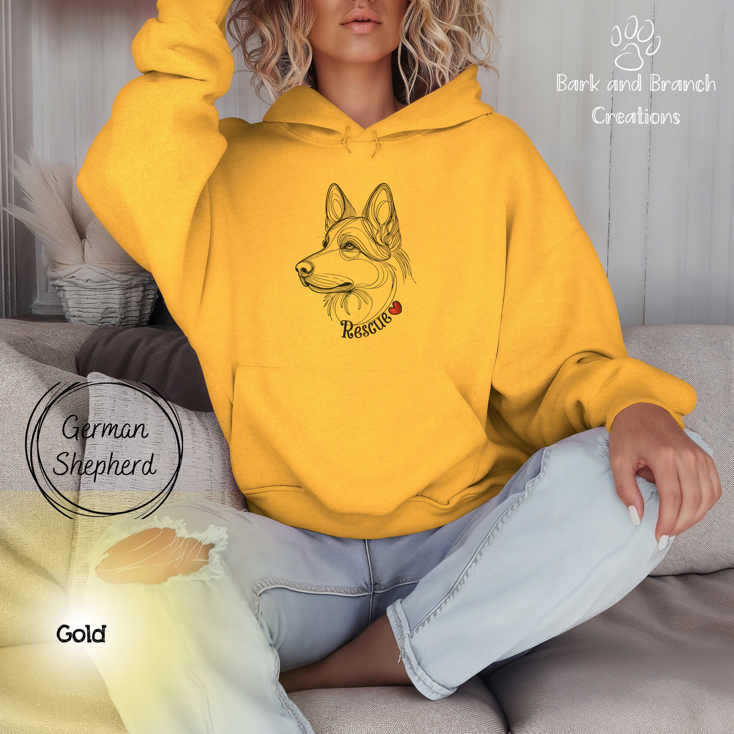 Rescue Dog Line Sketch Hooded Sweatshirt | Many Breed Choices | Perfect Soft Hoodie | Gift for Dog Lovers | Adopt Don’t Shop | Support Rescue Efforts