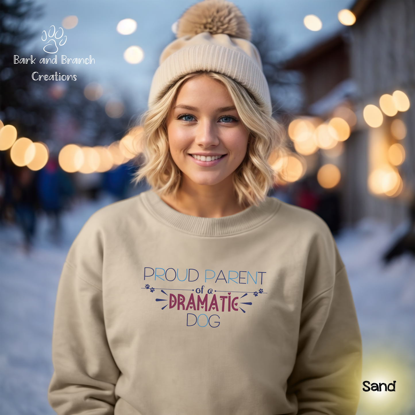 Proud Parent of a Dramatic Dog Crewneck Sweatshirt | Funny Dog Lover Gift | Dog Mom | Dog Dad | Cozy Pet Parent Sweater