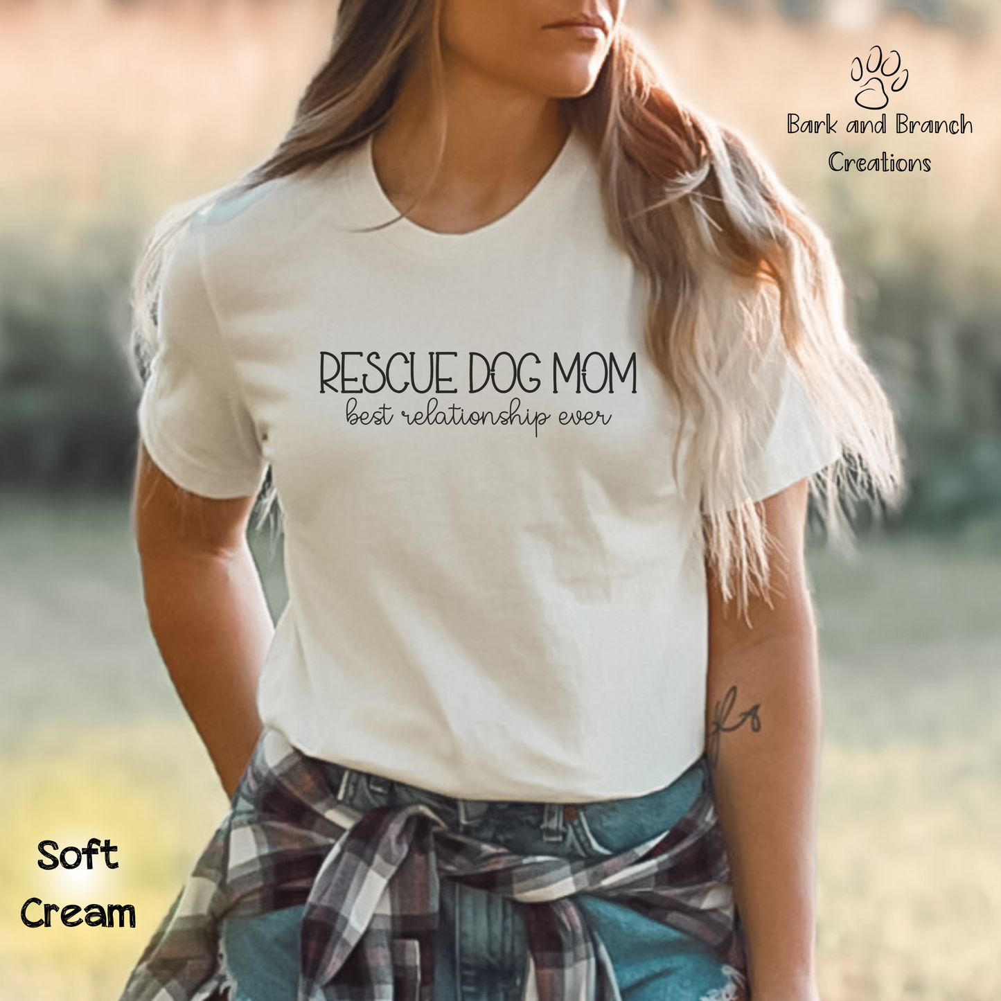 Rescue Dog Mom Best Relationship Ever Soft T-Shirt | Mother’s Day Gift | Dog Lover | Support Rescue Efforts