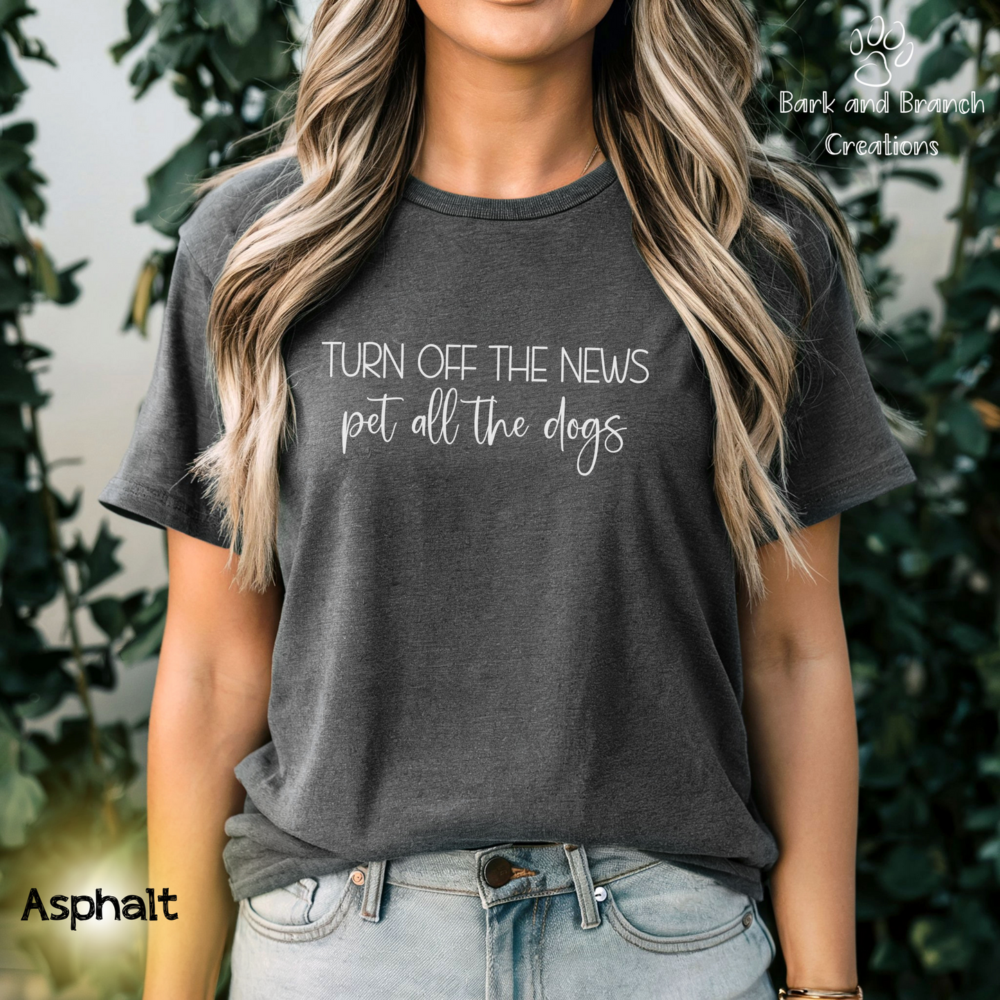 Turn Off the News, Pet All the Dogs” T-Shirt | Funny Dog Lover Shirt | Pet All the Dogs Tee | Dog Mom & Dog Dad Gift | Support Dog Rescue