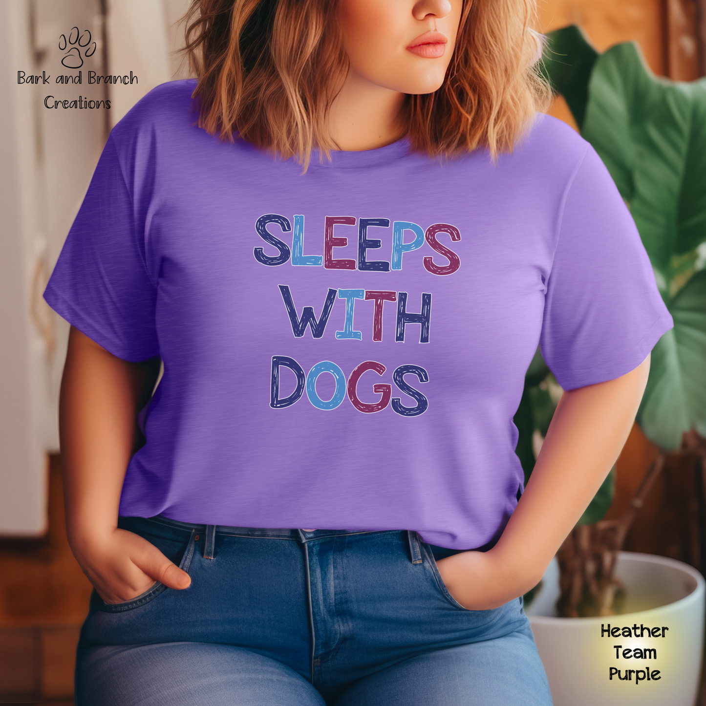 Sleeps With Dogs Soft T-Shirt | Funny Dog Mom Tee | Dog Dad Shirt | Dog Lover Gift | Support Rescue Efforts