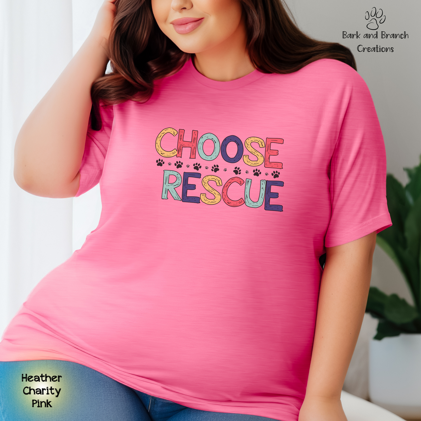 Choose Rescue Unisex Short Sleeve Tee | Support Animal Rescue | Dog Mom Dad Gift | Cat Lover T-Shirt | Make a Difference!