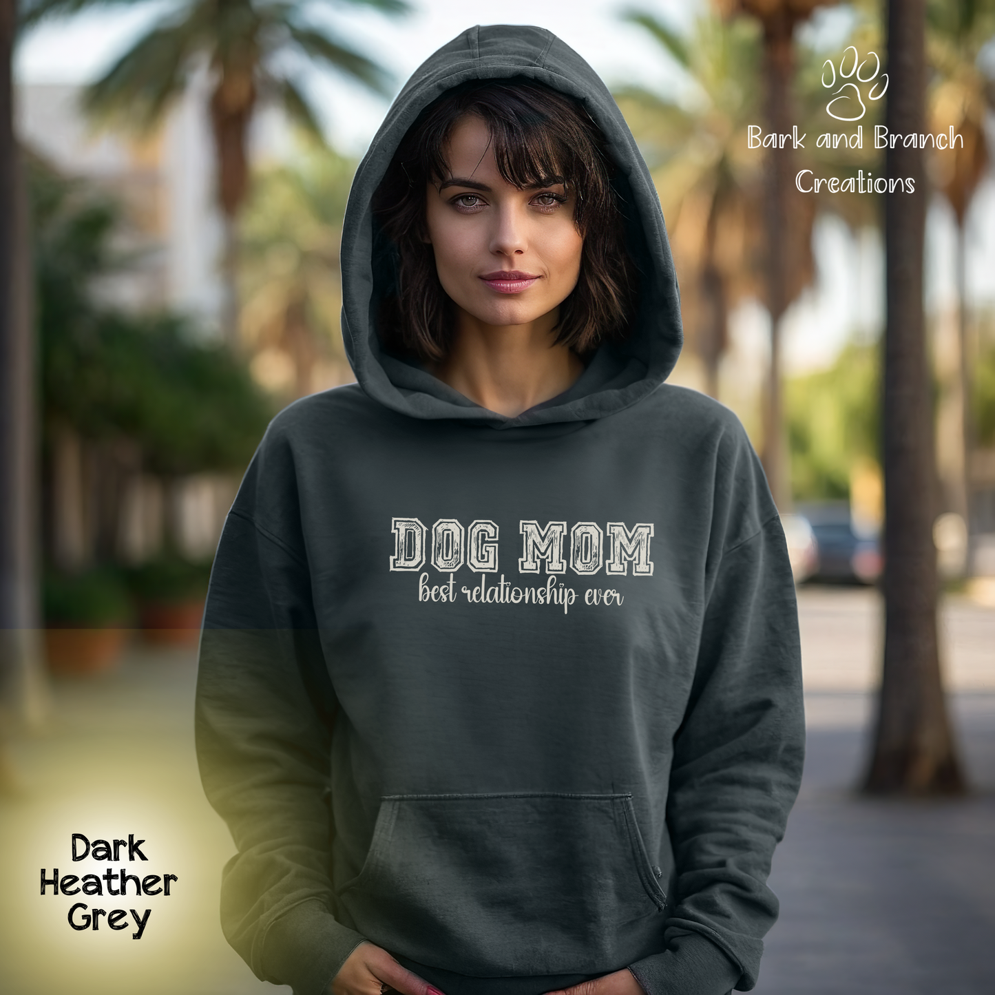 Dog Mom Best Relationship Ever Hooded Sweatshirt | Mother’s Day Gift | Dog Lover Hoodie | Support Rescue Efforts