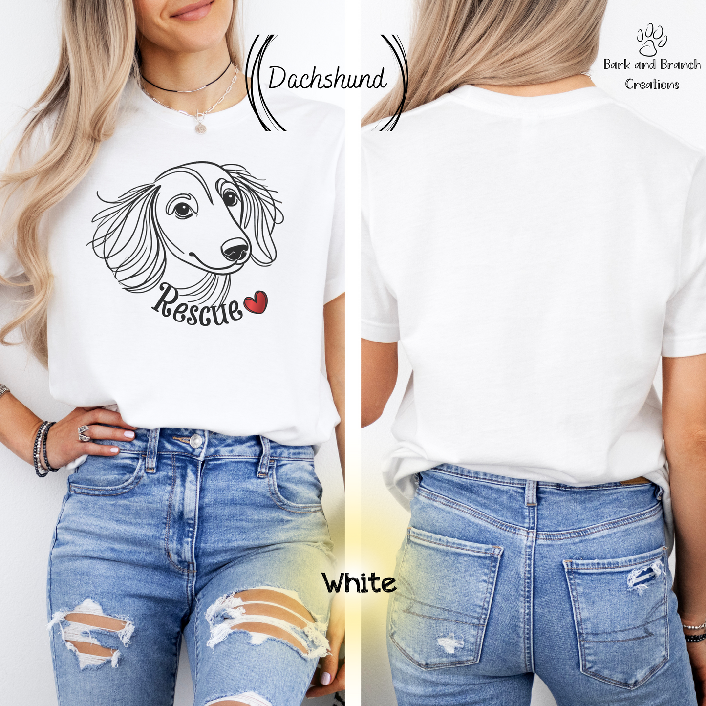 Rescue Dog Line Sketch T Shirt | Many Breed Choices | Perfect Soft T-Shirt Gift for Dog Lovers | Adopt Don’t Shop | Support Rescue Efforts