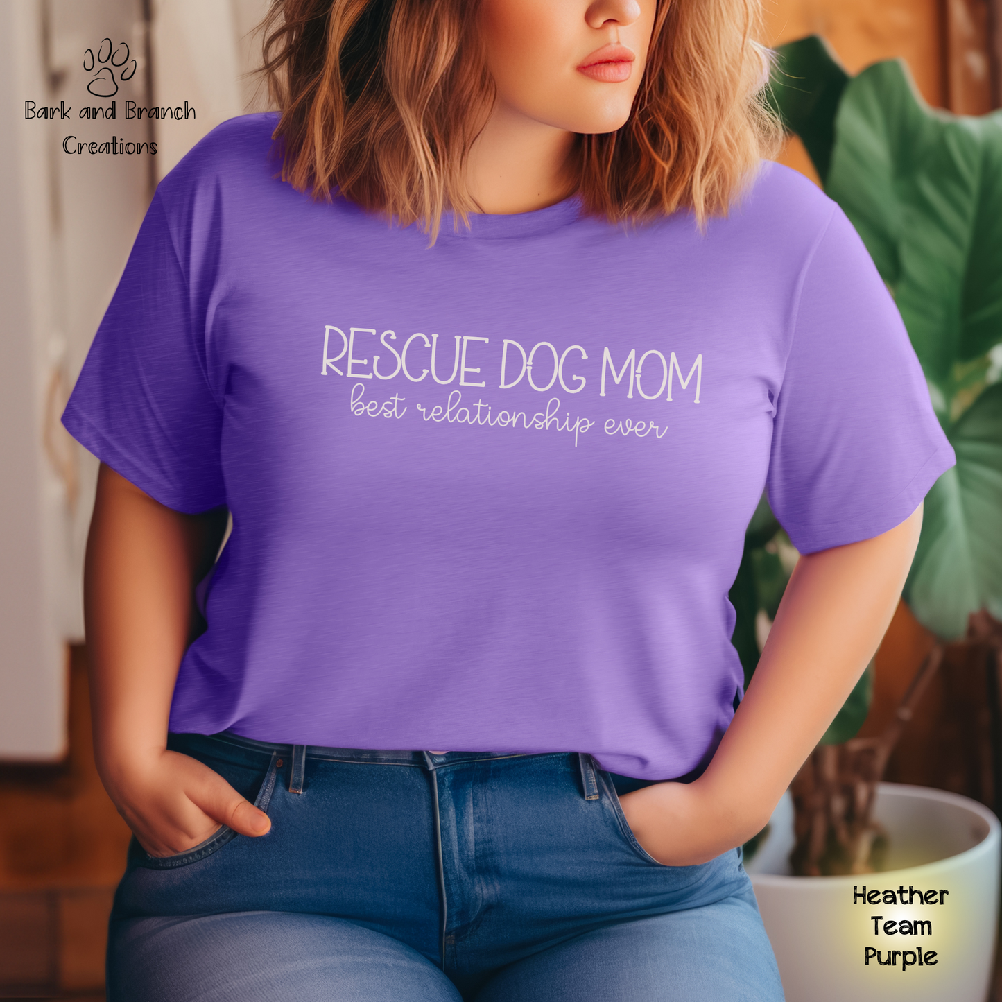 Rescue Dog Mom Best Relationship Ever Soft T-Shirt | Mother’s Day Gift | Dog Lover | Support Rescue Efforts