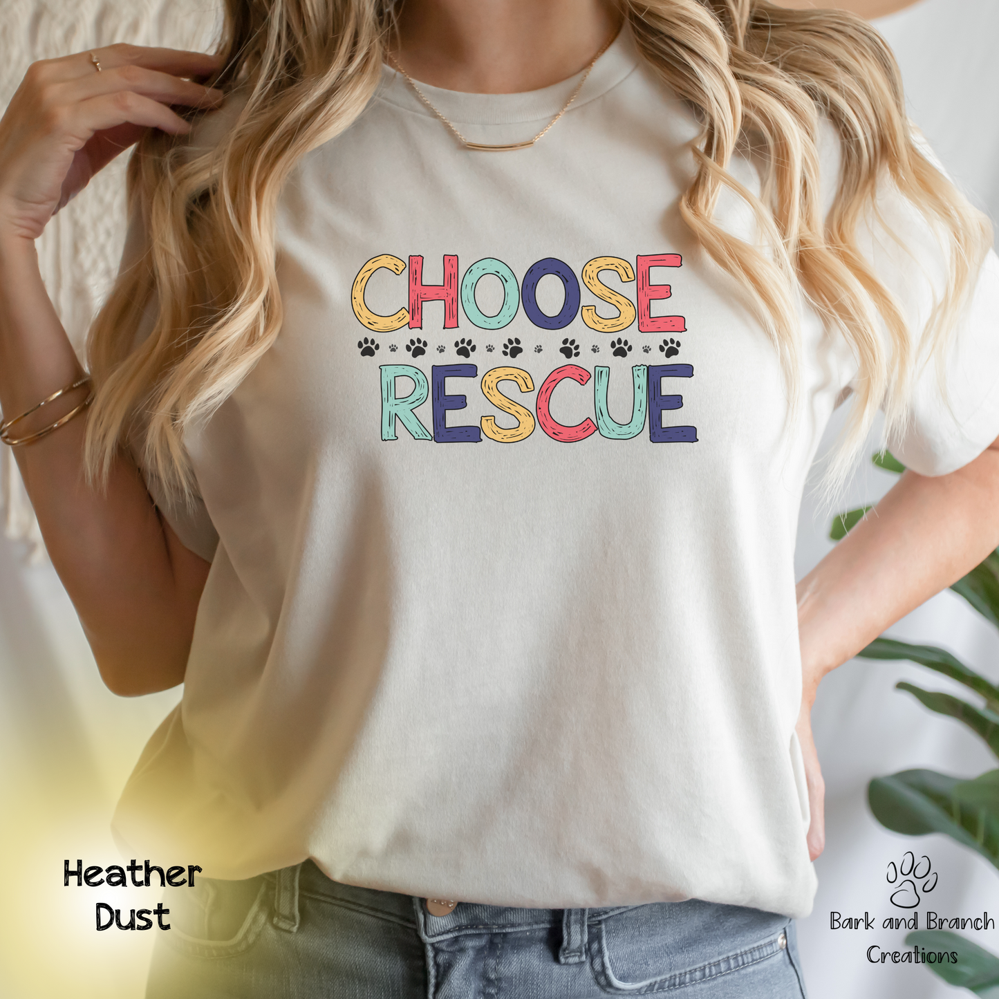 Choose Rescue Unisex Short Sleeve Tee | Support Animal Rescue | Dog Mom Dad Gift | Cat Lover T-Shirt | Make a Difference!