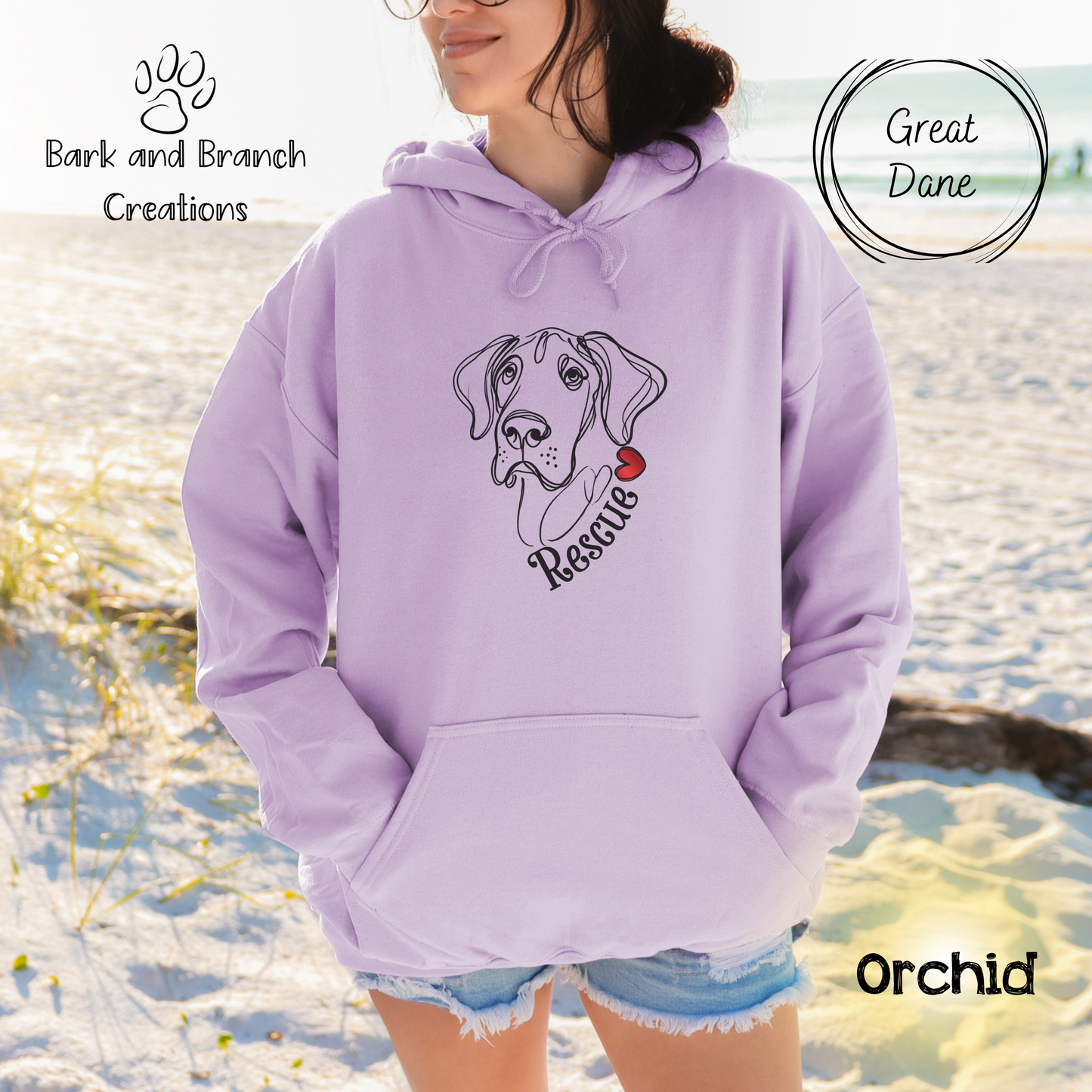 Rescue Dog Line Sketch Hooded Sweatshirt | Many Breed Choices | Perfect Soft Hoodie | Gift for Dog Lovers | Adopt Don’t Shop | Support Rescue Efforts