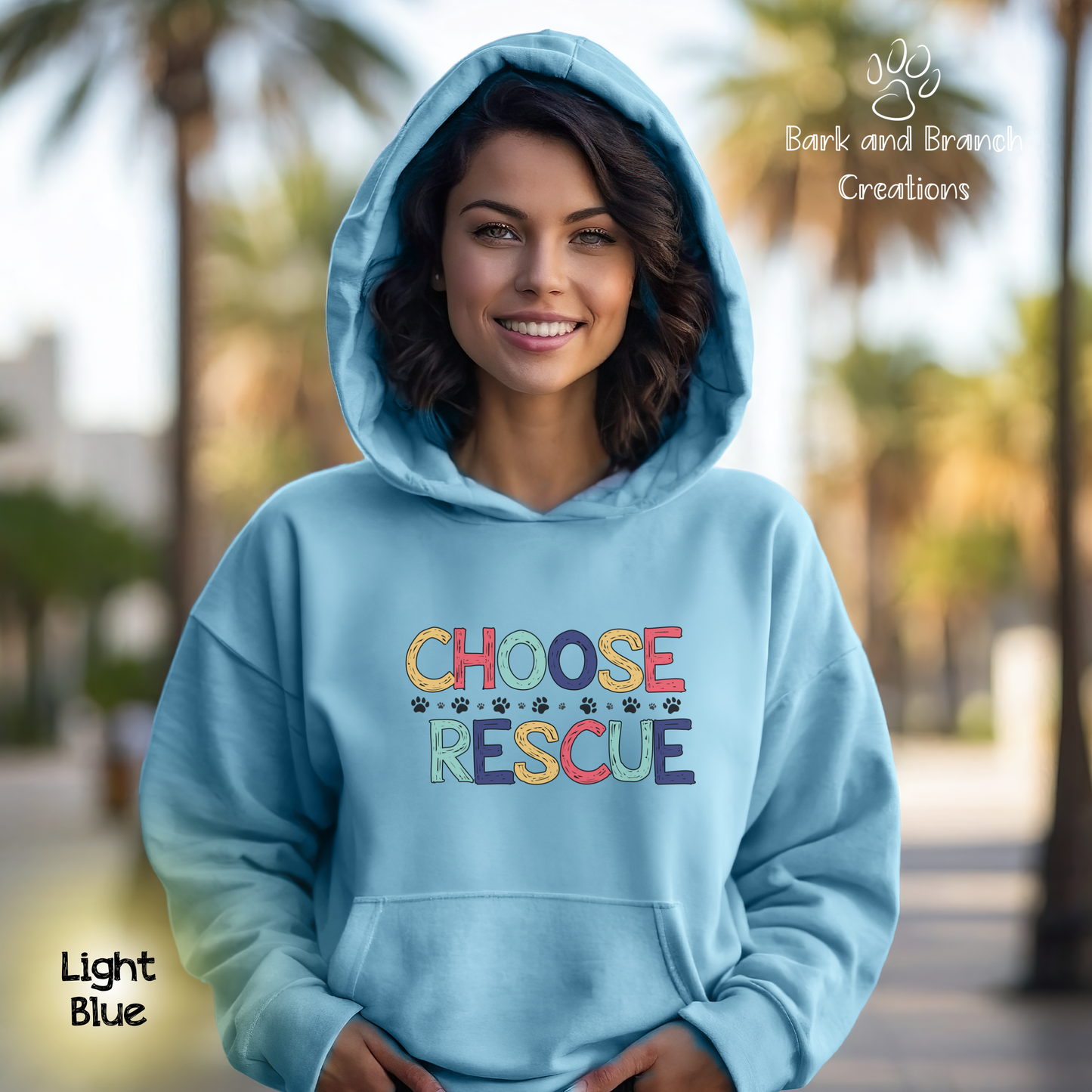 Choose Rescue Unisex Hooded Sweatshirt | Support Animal Rescue | Dog Mom Dad Gift | Cat Lover Hoodie | Make a Difference!