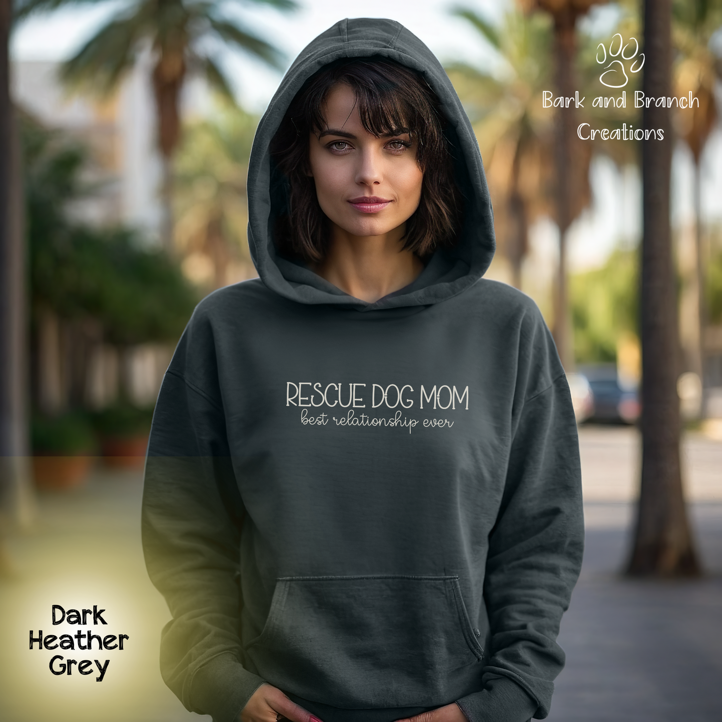 Rescue Dog Mom Best Relationship Ever Hooded Sweatshirt | Mother’s Day Gift | Dog Lover Hoodie | Support Rescue Efforts