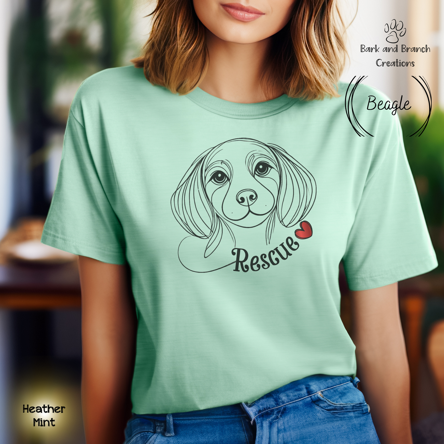 Rescue Dog Line Sketch T Shirt | Many Breed Choices | Perfect Soft T-Shirt Gift for Dog Lovers | Adopt Don’t Shop | Support Rescue Efforts