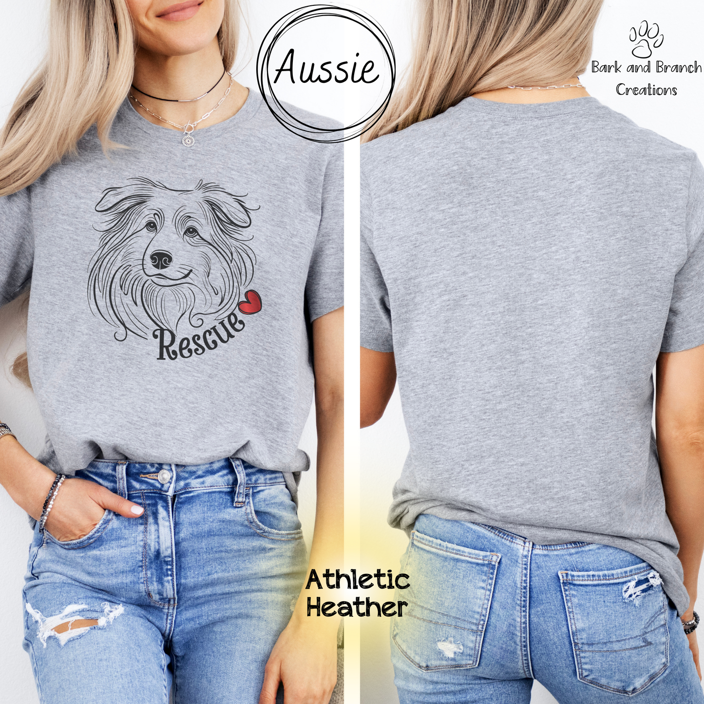 Rescue Dog Line Sketch T Shirt | Many Breed Choices | Perfect Soft T-Shirt Gift for Dog Lovers | Adopt Don’t Shop | Support Rescue Efforts