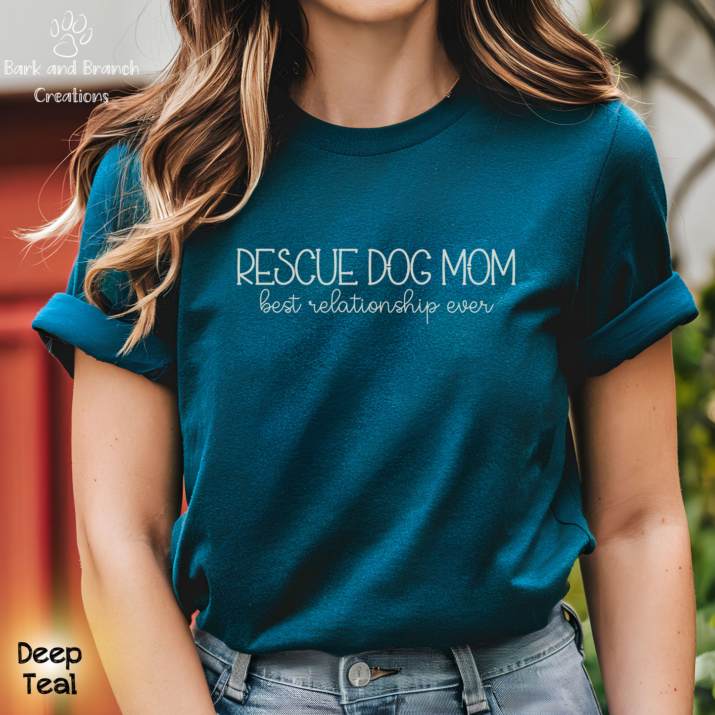 Rescue Dog Mom Best Relationship Ever Soft T-Shirt | Mother’s Day Gift | Dog Lover | Support Rescue Efforts