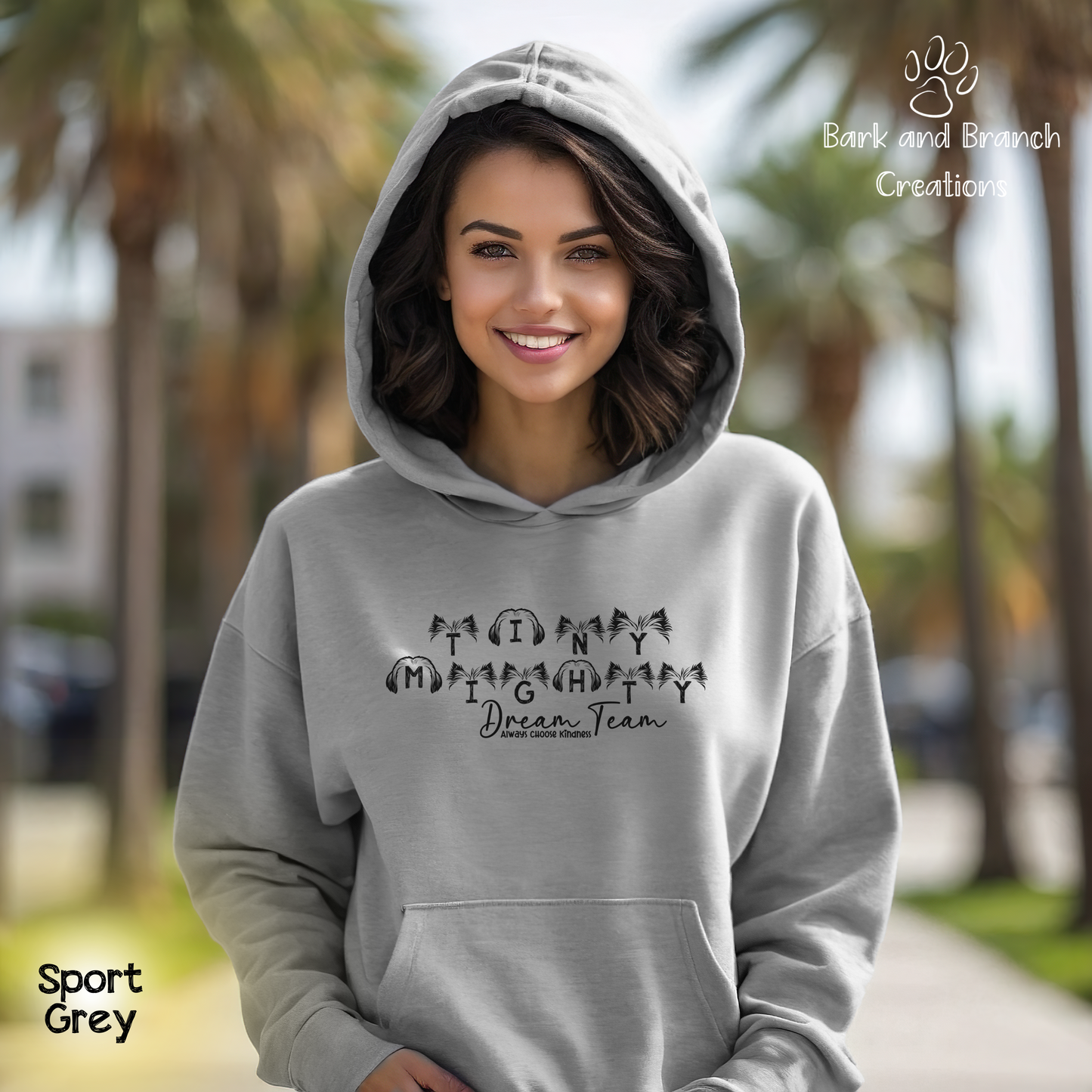 Tiny Mighty Dream Team Ears of Love Hoodie | Support Rescue Efforts | Dog Lover Goft