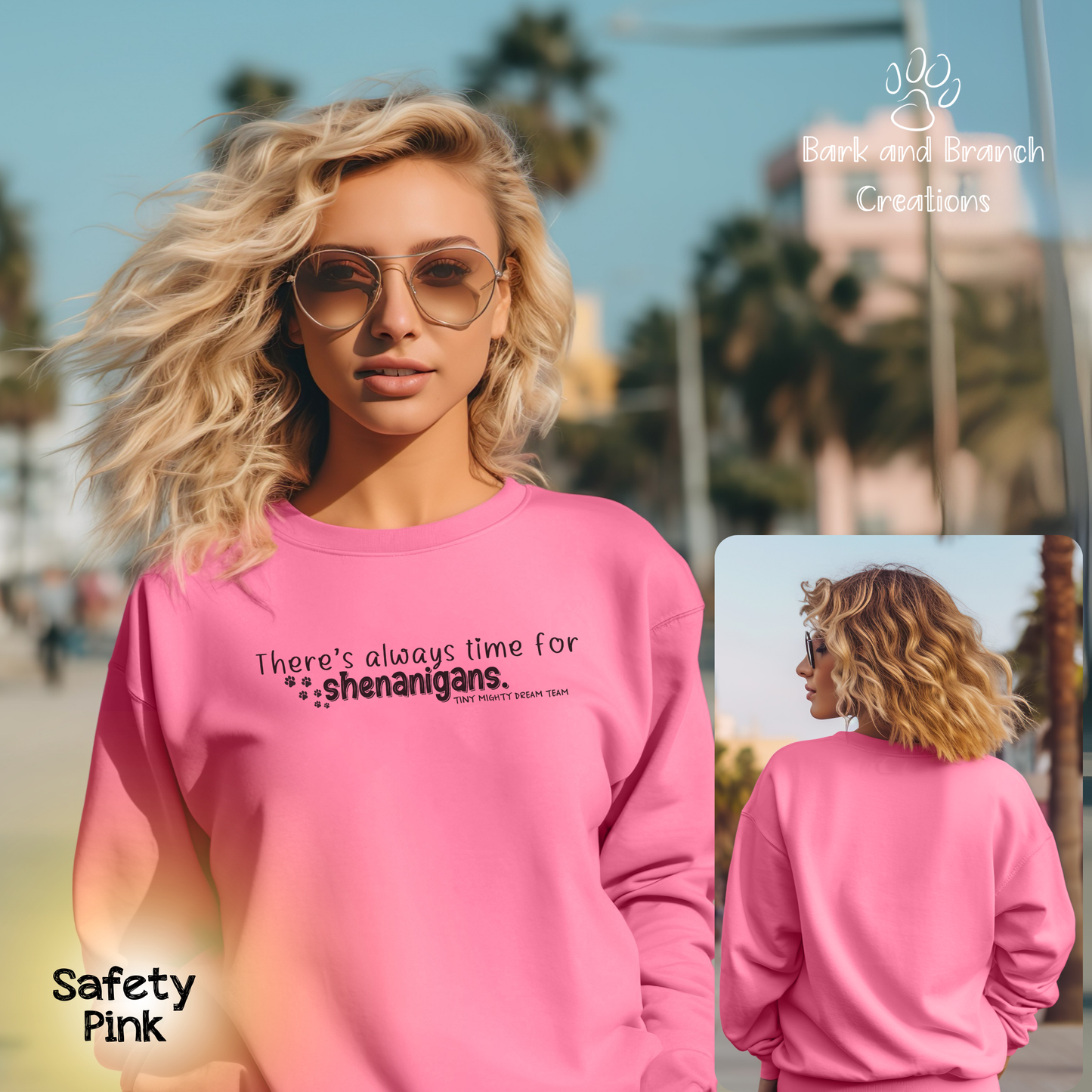 Tiny Mighty Dream Team | Always Time for Shenanigans | Support Puppy Mill Rescue | Soft Crew Sweatshirt