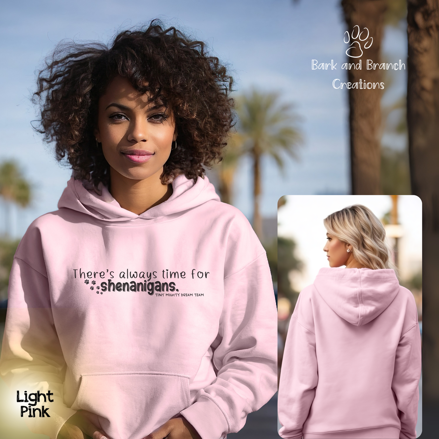 Tiny Mighty Dream Team | Always Time for Shenanigans | Support Puppy Mill Rescue | Soft Hoodie | Hooded Sweatshirt