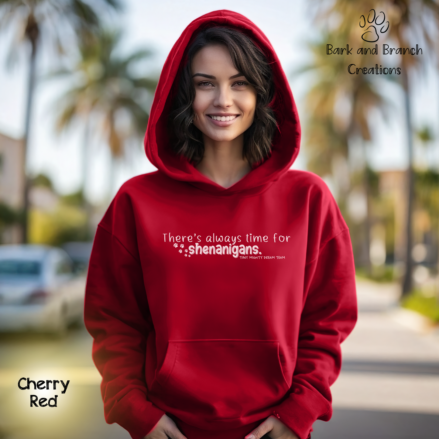 Tiny Mighty Dream Team | Always Time for Shenanigans | Support Puppy Mill Rescue | Soft Hoodie | Hooded Sweatshirt