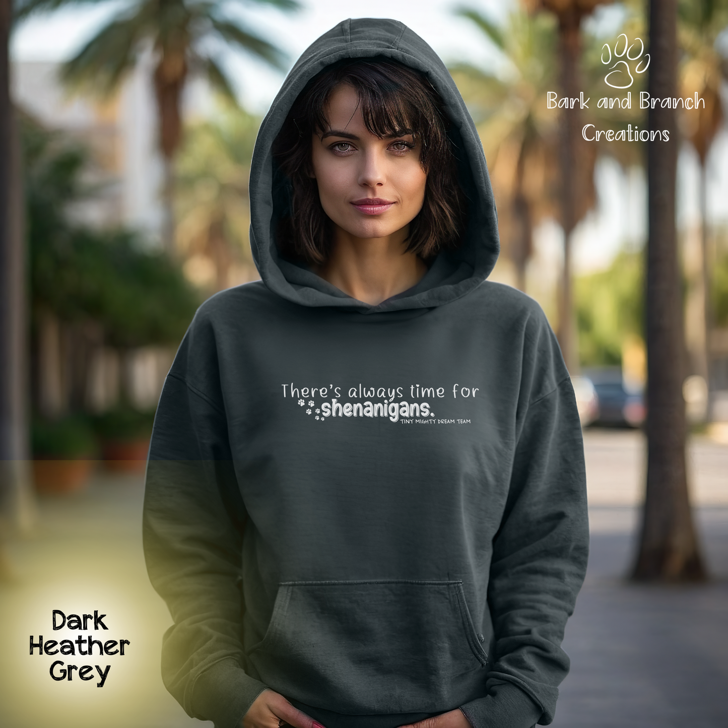 Tiny Mighty Dream Team | Always Time for Shenanigans | Support Puppy Mill Rescue | Soft Hoodie | Hooded Sweatshirt