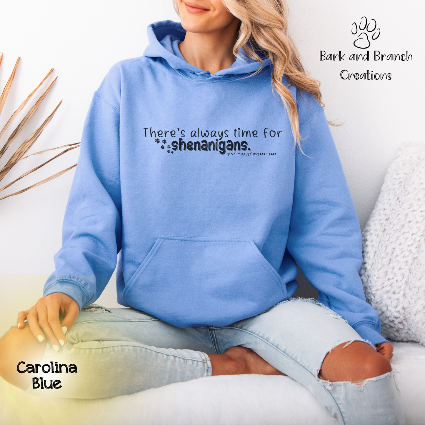 Tiny Mighty Dream Team | Always Time for Shenanigans | Support Puppy Mill Rescue | Soft Hoodie | Hooded Sweatshirt