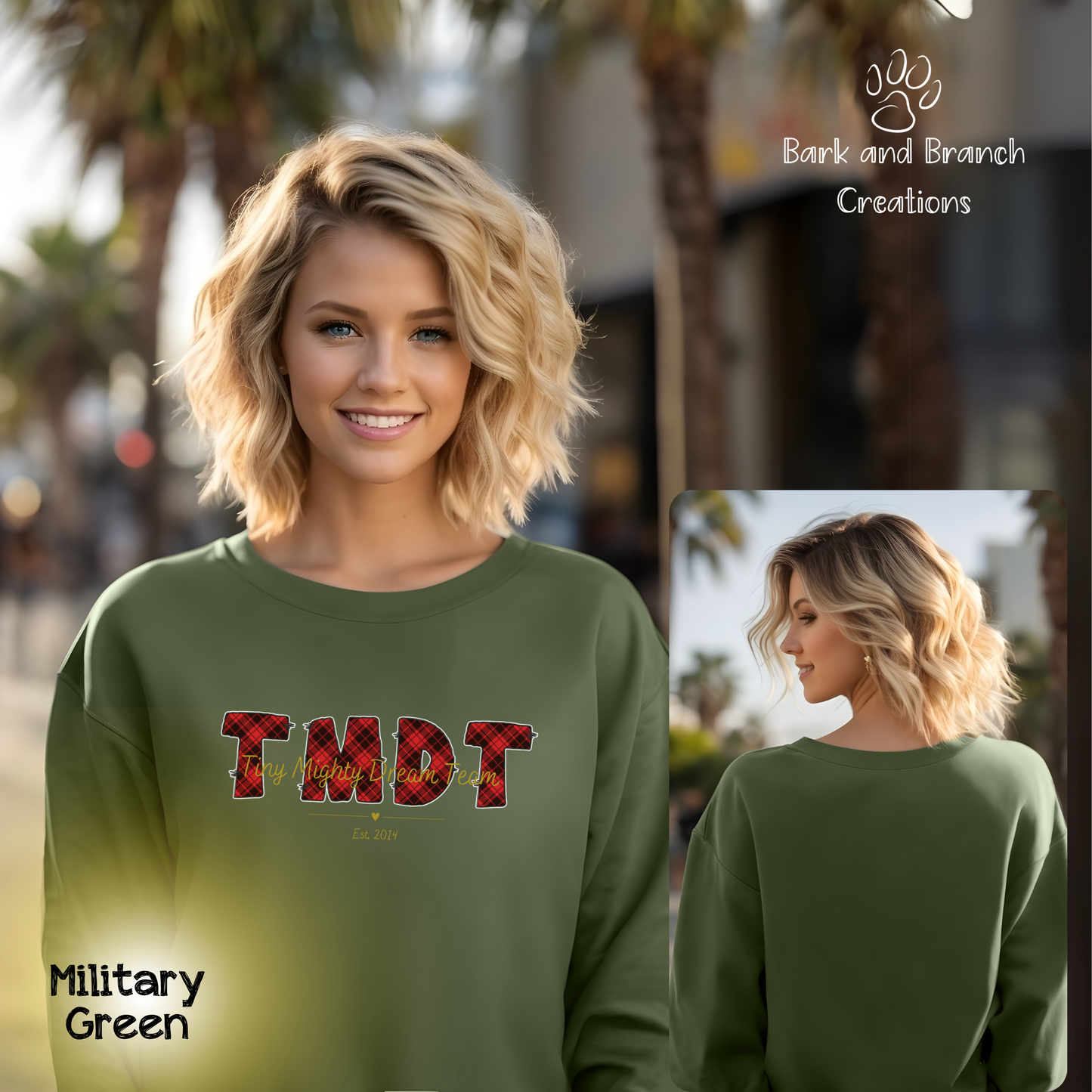 Tiny Mighty Dream Team Logo Crew Sweatshirt | Super Soft | Support Puppy Mill Rescue Efforts