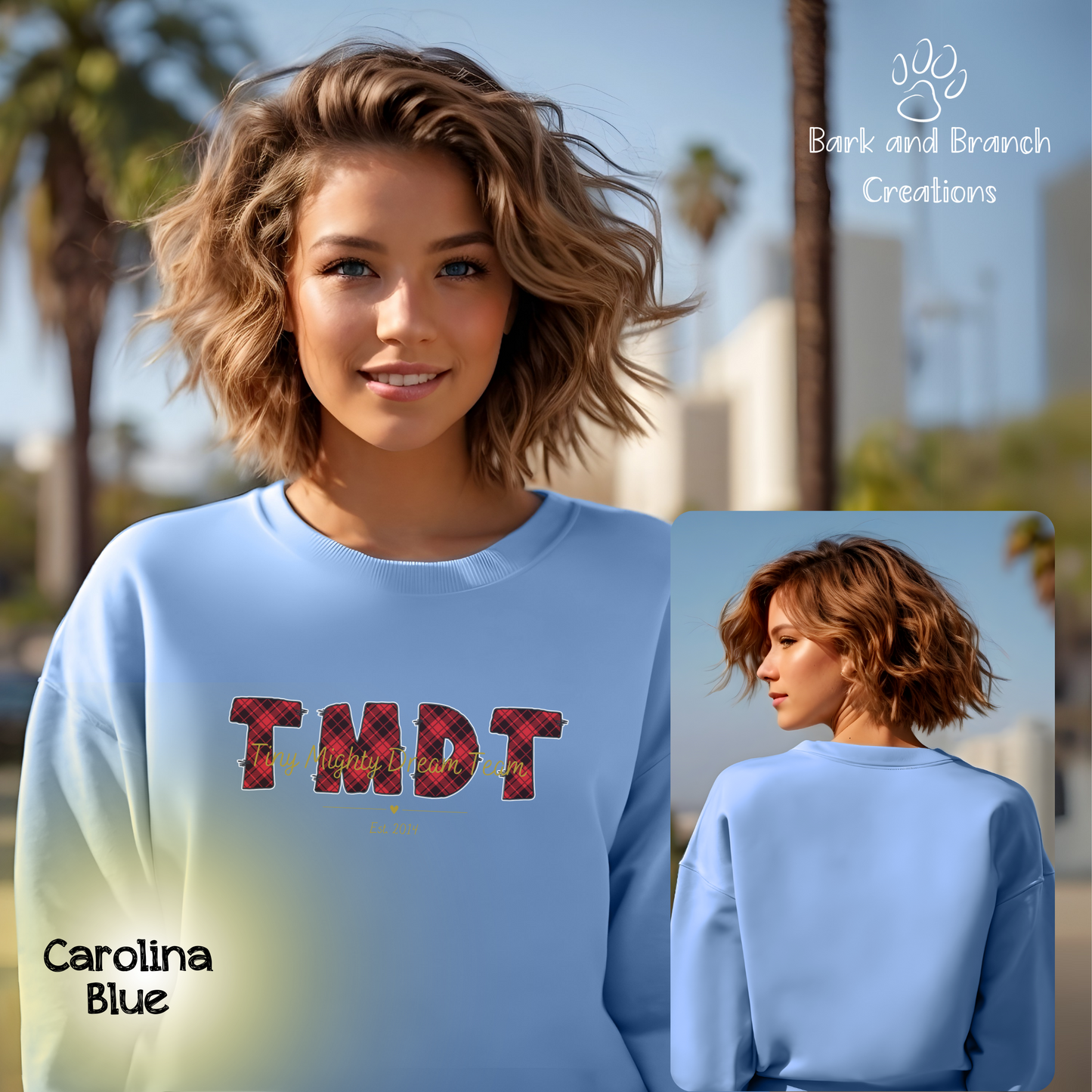 Tiny Mighty Dream Team Logo Crew Sweatshirt | Super Soft | Support Puppy Mill Rescue Efforts