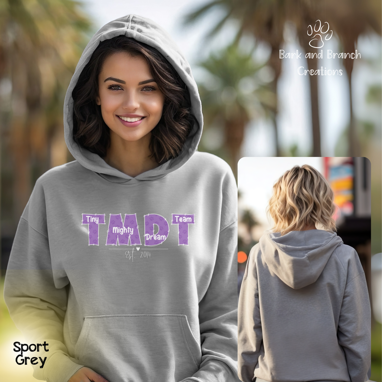 Tiny Mighty Dream Team Cute Logo Hoodie | Super Soft | Support Puppy Mill Rescue Efforts | Color Choices