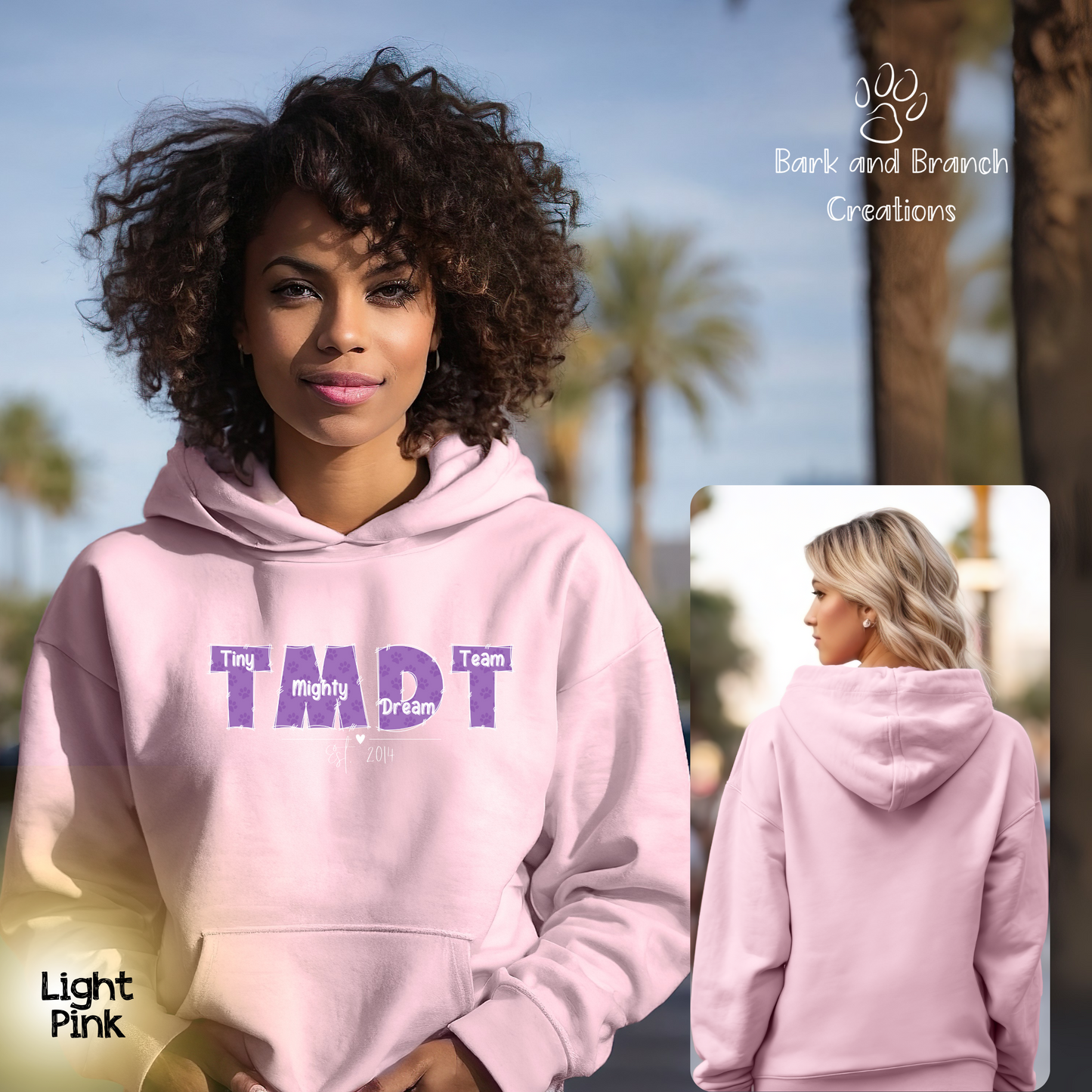 Tiny Mighty Dream Team Cute Logo Hoodie | Super Soft | Support Puppy Mill Rescue Efforts | Color Choices