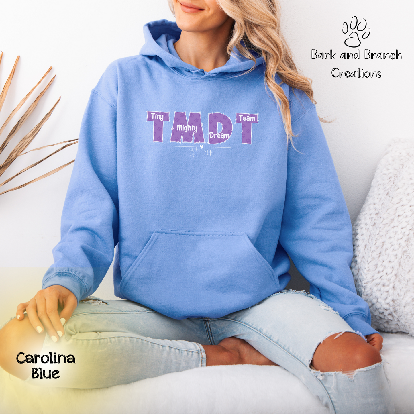 Tiny Mighty Dream Team Cute Logo Hoodie | Super Soft | Support Puppy Mill Rescue Efforts | Color Choices