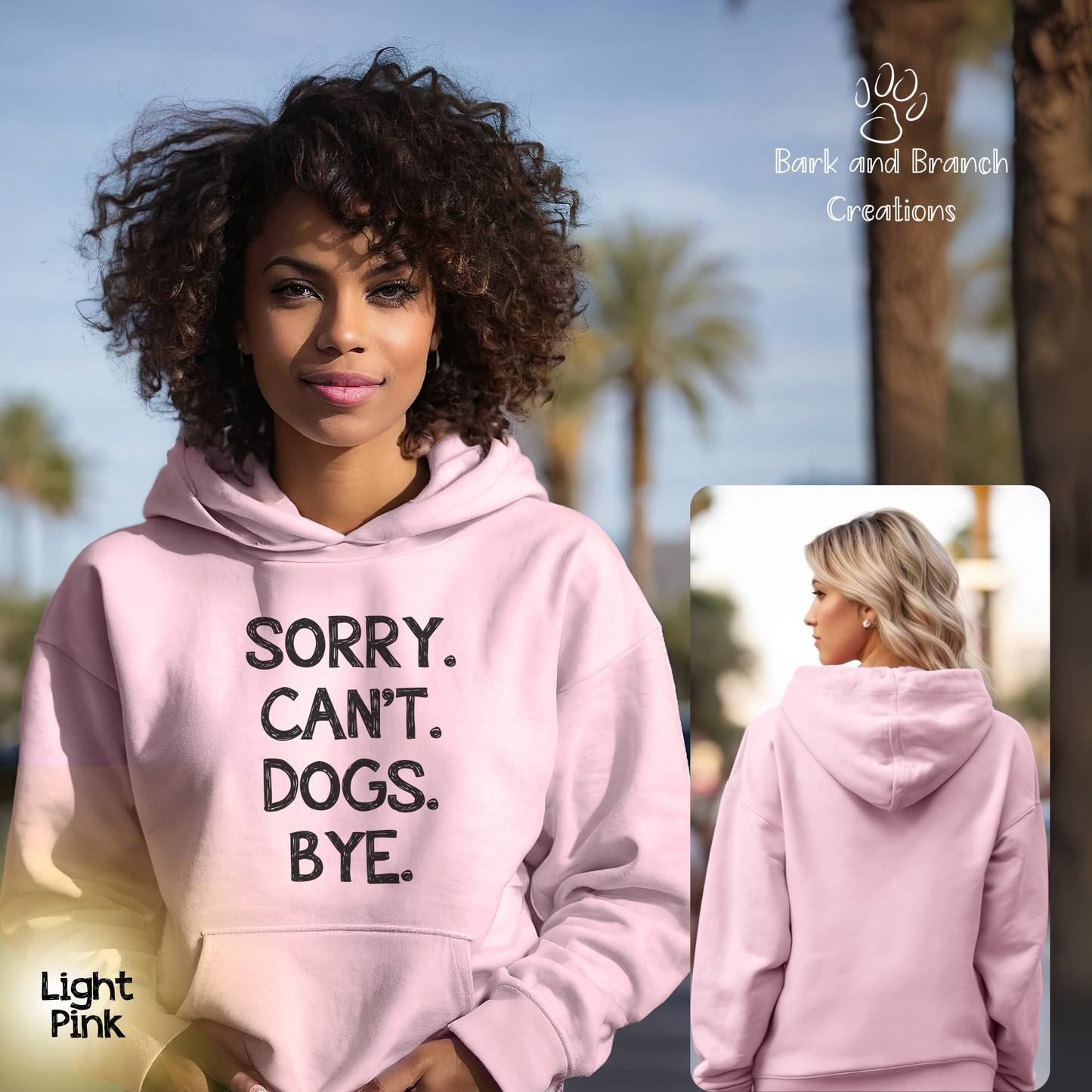 Funny Dog Hoodie for Humans | Sorry. Dogs. Can’t. Bye. | Dog Lover Gift | Dog Mom | Dog Dad | Support Puppy Mill Rescue Efforts