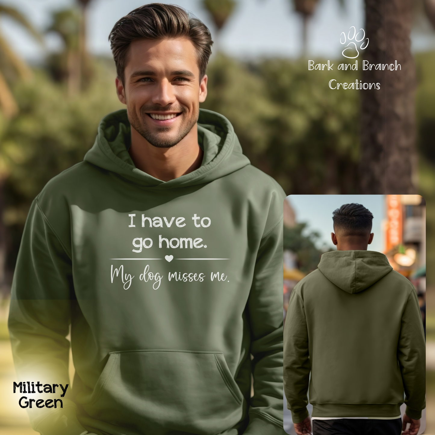 Funny Hoodie | I Have to Go Home My Dog Misses Me | Dog Mom | Dog Dad | Dog Lover Gift | Hooded Sweatshirt | Support Puppy Mill Rescue