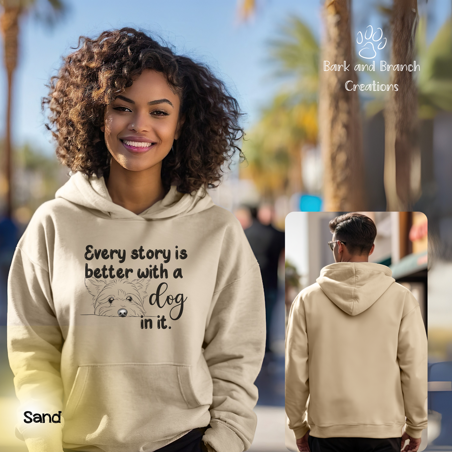 Adorable Hoodie | Every Story is Better with a Dog In It | Dog Lover Gift | Dog Mom | Dog Dad | Soft Hooded Sweatshirt | Support Puppy Mill Rescue