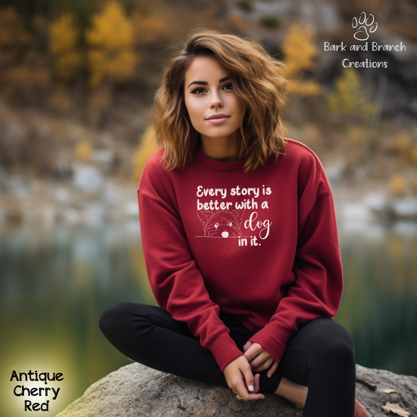 Adorable Sweatshirt | Every Story is Better with a Dog In It | Dog Lover Gift | Dog Mom | Dog Dad | Soft Crewneck Sweatshirt | Support Puppy Mill Rescue