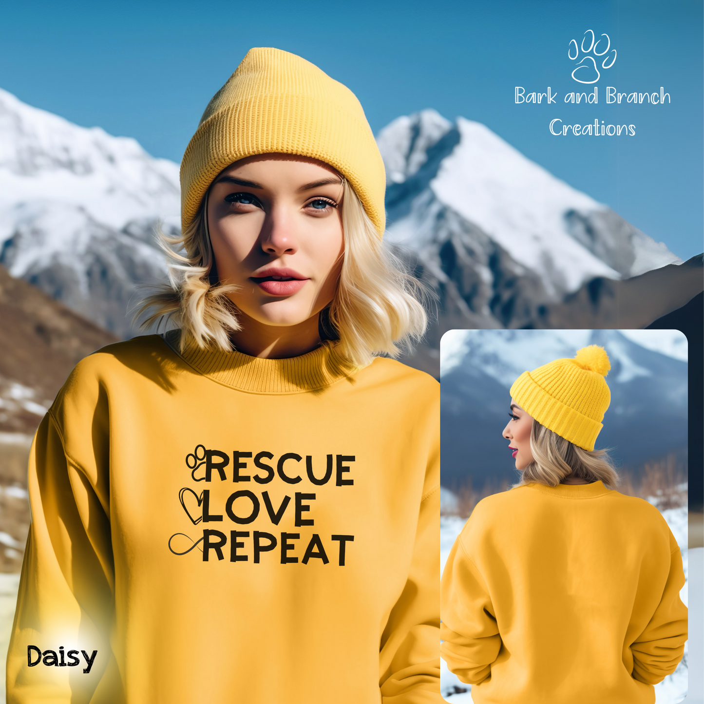 Rescue Love Repeat | Soft Crewneck Sweatshirt | Rescue Dogs | Support Puppy Mill Rescue Efforts | Dog Lover | Dog Mom | Dog Dad