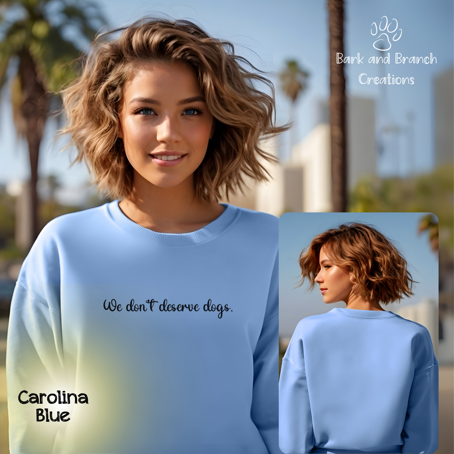 We Don’t Deserve Dogs | Soft Crewneck Sweatshirt | Dog Lover Gift | Support Puppy Mill Rescue Efforts | Dog Mom | Dog Dad